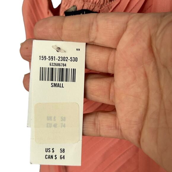 Abercrombie & Fitch Coral Pink Satin Mini Slip Dress Flowy Feminine NEW Size S - Picture 4 of 11